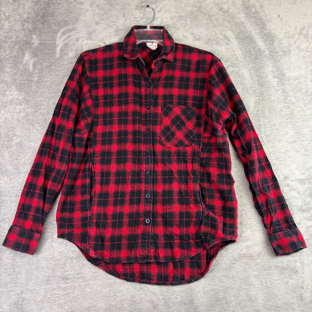 BP‎ Nordstrom XS Red Black Plaid Flannel Shirf Long Sleeve Lumber Jill Cozy